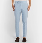 Officine Generale - Blue Paul Stretch-Cotton Seersucker Trousers - Men - Blue