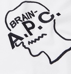 A.P.C. - Brain Dead Logo-Embroidered Cotton-Jersey T-Shirt - White