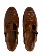 HEREU 15mm Roqueta Leather Slingback Flats