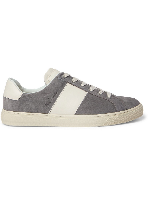 Photo: PAUL SMITH - Hansen Leather-Trimmed Suede Sneakers - Gray - 6
