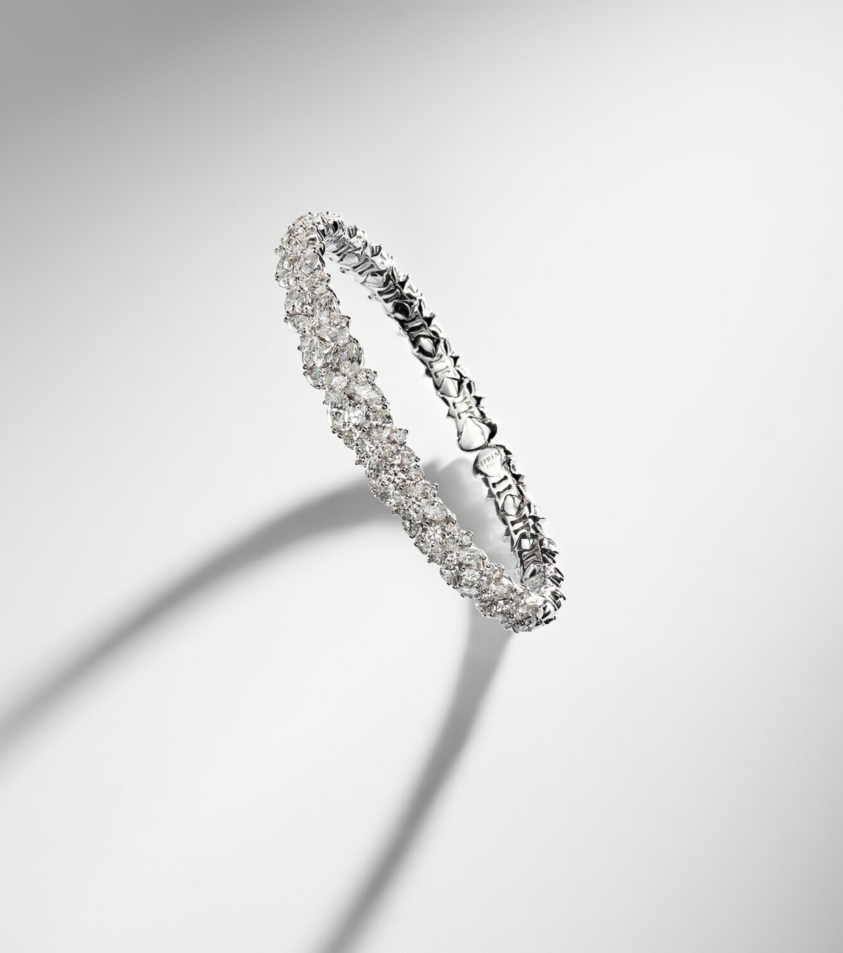 Yeprem Y-Couture 18kt white gold bangle with diamonds