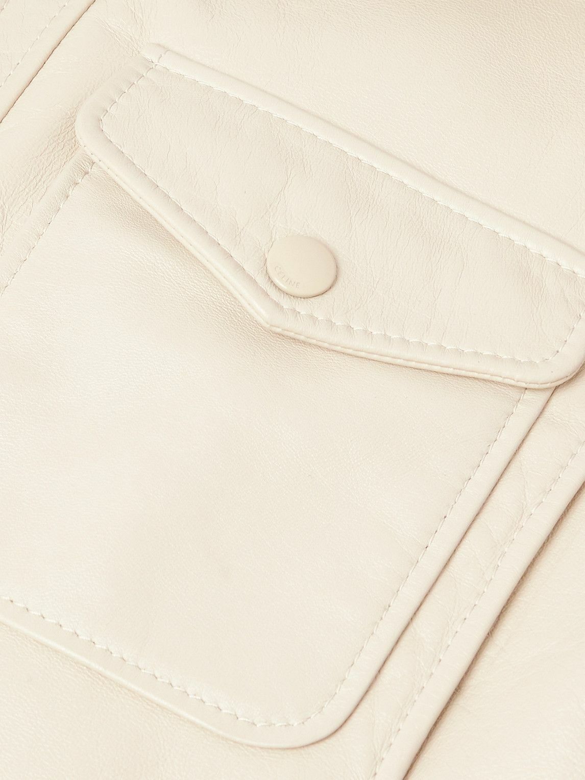 CELINE - Leather Blouson Jacket - Neutrals