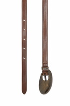 Diesel 1.5cm slim leather belt with sculptural buckle - Belts Womens in Brown