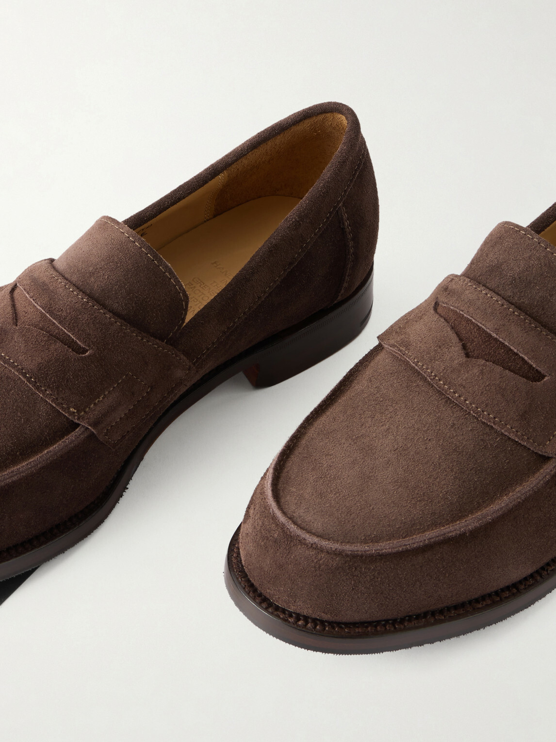Grenson - Epsom Suede Penny Loafers - Brown