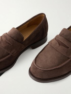 Grenson - Epsom Suede Penny Loafers - Brown