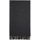 Alexander McQueen Black and Grey Tonal Wool Skull Scarf