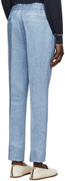 Brunello Cucinelli Blue Linen Drawstring Jeans