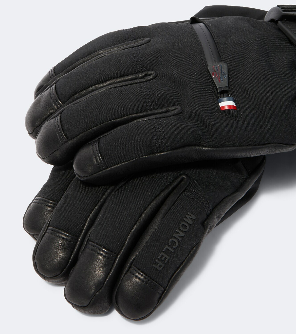 Moncler Grenoble Leather-trimmed ski gloves
