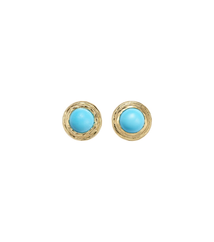 Photo: Octavia Elizabeth Coral Beach 18kt gold (750/1000) earrings with turquoises