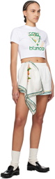 Casablanca White Printed Scarf