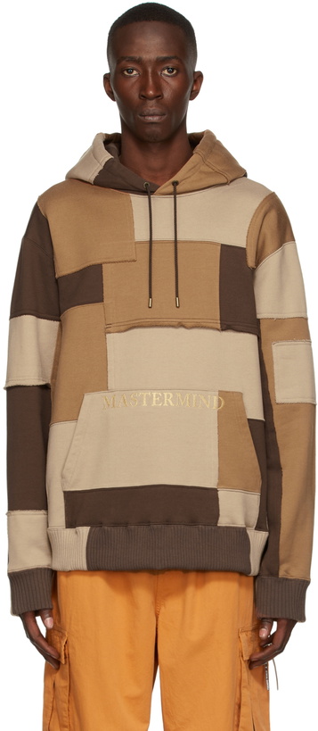 Photo: mastermind WORLD Brown Patchwork Hoodie