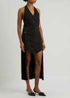Helmut Lang Halterneck Panelled Twill Mini Dress Black
