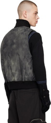 FFFPOSTALSERVICE Black Garment Dye Wash MA-1 Bomber Vest