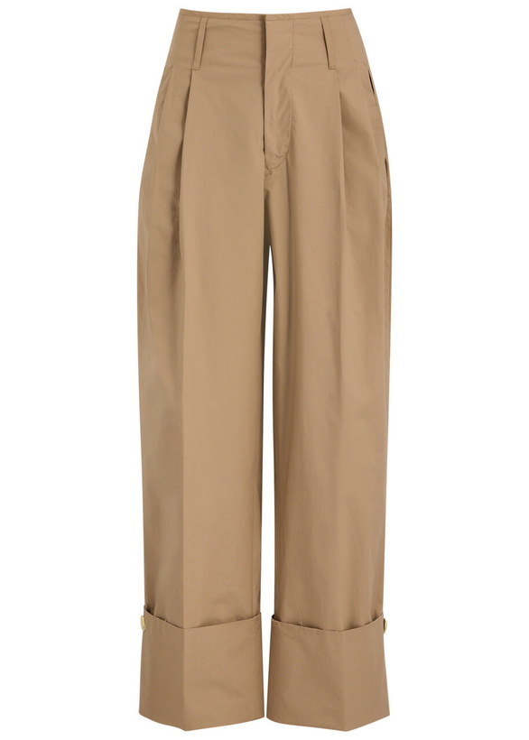 Photo: Darkpark Diana Cotton-poplin Trousers Camel