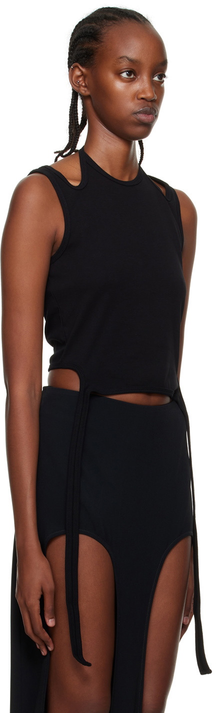 Dion Lee Black Double Tie Tank Top