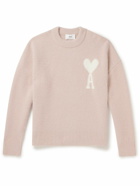 AMI PARIS - ADC Logo-Jacquard Alpaca-Blend Sweater - Pink