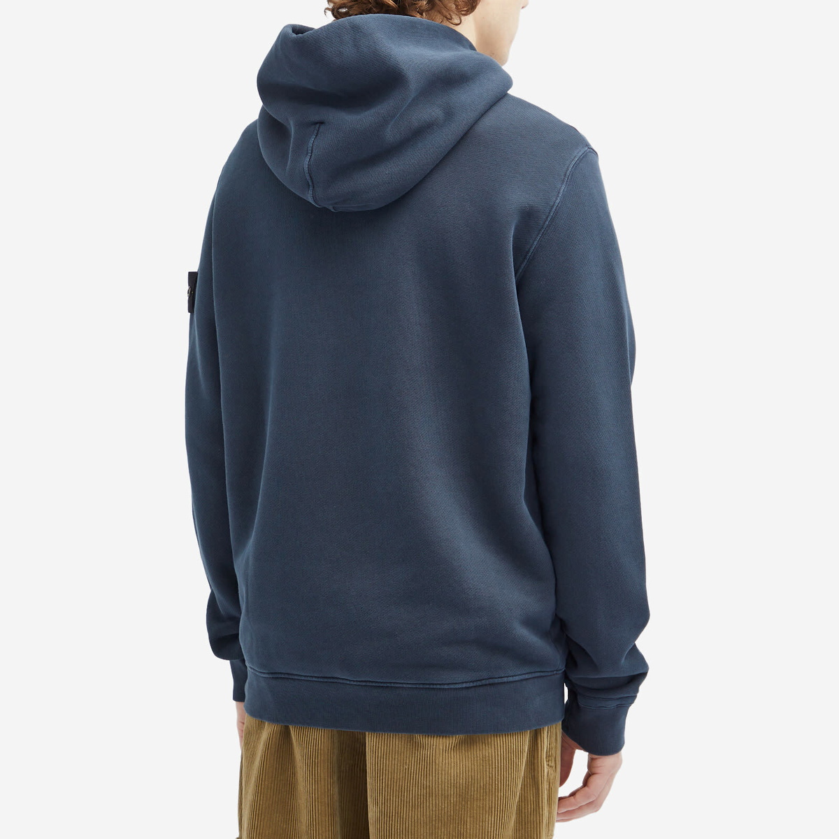 Stone Island Men's Diagonal Fleece Old Effect Hoodie in Navy Blue