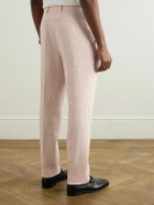 Brunello Cucinelli - Slim-Fit Pleated Linen Suit Trousers - Pink