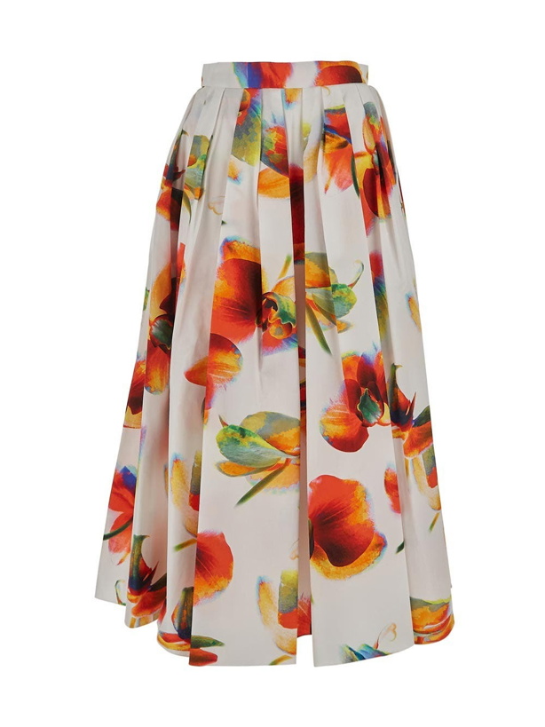 Photo: Alexander Mcqueen Solarised Orchid Gathered Midi Skirt