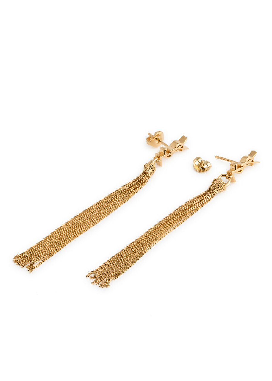 Saint Laurent Cassandre Tassel Drop Earrings - Gold - One