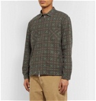 nonnative - Checked Cotton-Flannel Zip-Up Overshirt - Green