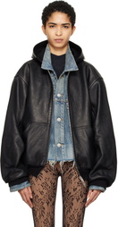Balenciaga Black Lined Zip-Up Leather Jacket