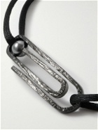 Off-White - Gunmetal-Tone and Faux Pearl Cord Bracelet
