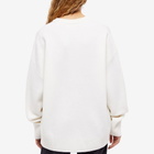 AMI Women's ADC Large Crew Knit Sweater in Off-White/Red