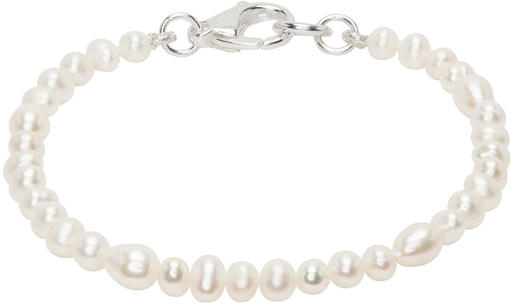 Photo: Hatton Labs SSENSE Exclusive White Pearl Droplet Bracelet