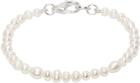 Hatton Labs SSENSE Exclusive White Pearl Droplet Bracelet