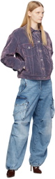 MSGM Purple Flocked Denim Jacket