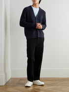 LOEWE - Logo-Embroidered Wool Cardigan - Blue