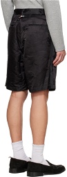 Thom Browne Black Jacquard Shorts