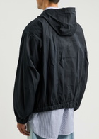 Helmut Lang Hooded Cotton-blend Jacket Navy