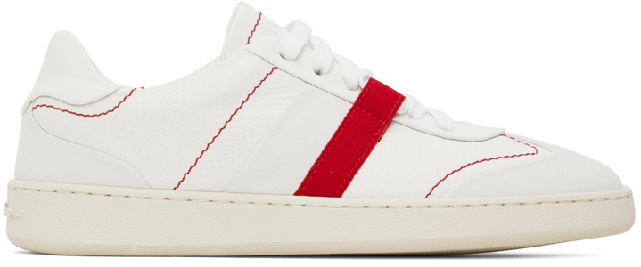 Photo: Salvatore Ferragamo White Garda Low Sneakers