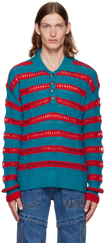 Photo: Andersson Bell Blue & Red Burble Polo
