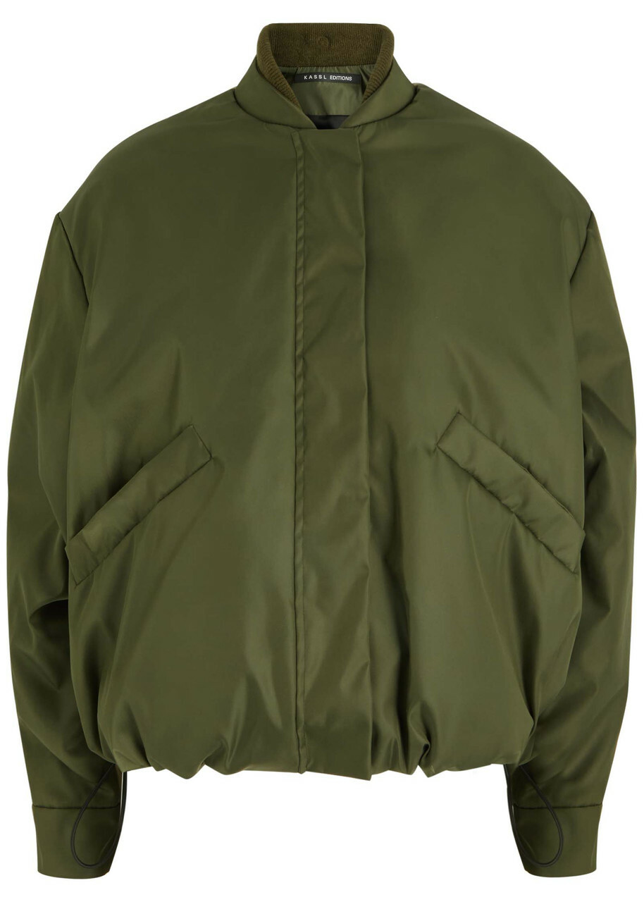 KASSL Editions Black Short Oil Bomber Jacket Kassl Editions KASSL Editions Black Short Oil Bomber Jacket Kassl Editions
