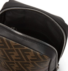 Fendi - Logo-Print Coated-Canvas and Leather Sling Bag - Brown