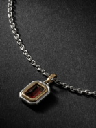 MAOR - Equinox Silver, Gold and Garnet Pendant Necklace