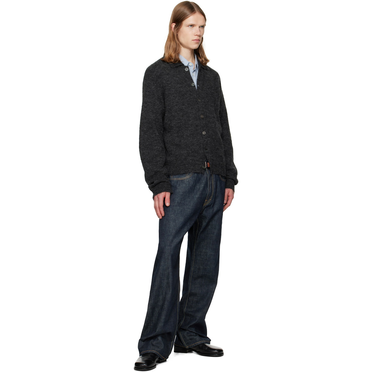 OUR LEGACY Black Evening Polo Cardigan