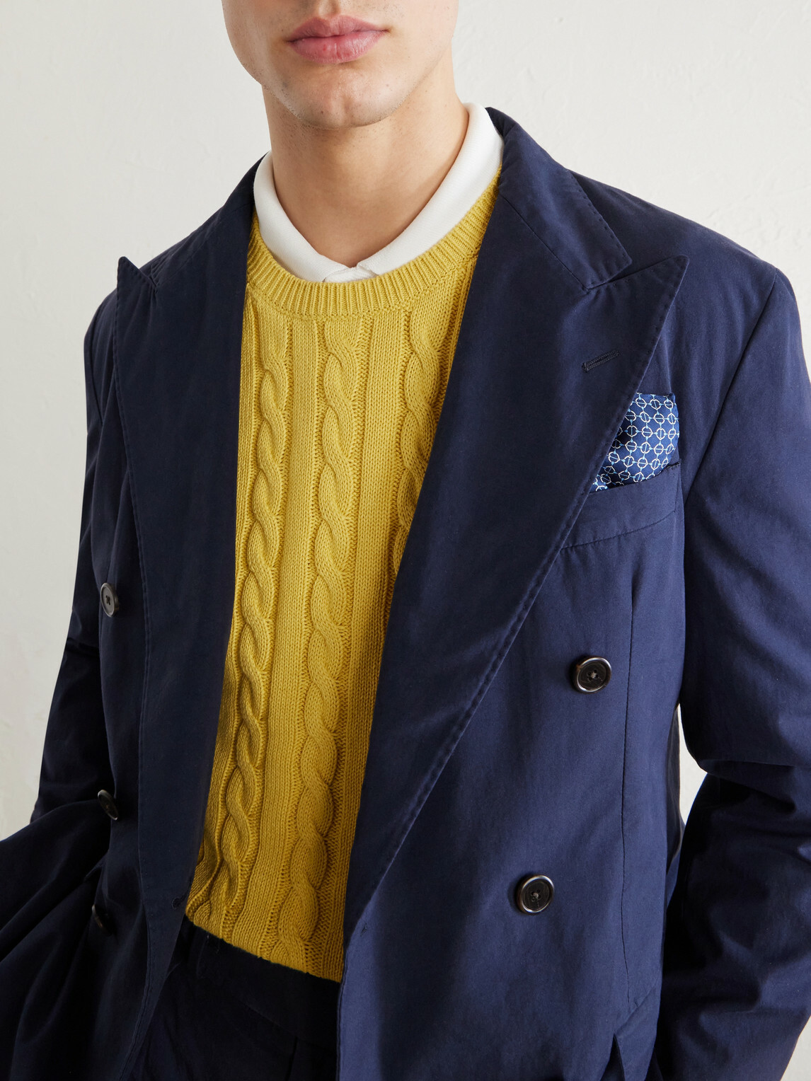 Polo Ralph Lauren - Double-Breasted Cotton-Canvas Suit Jacket - Blue
