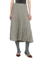 Diesel Midi skirt in seersucker-effect check - Skirts Womens in Grey