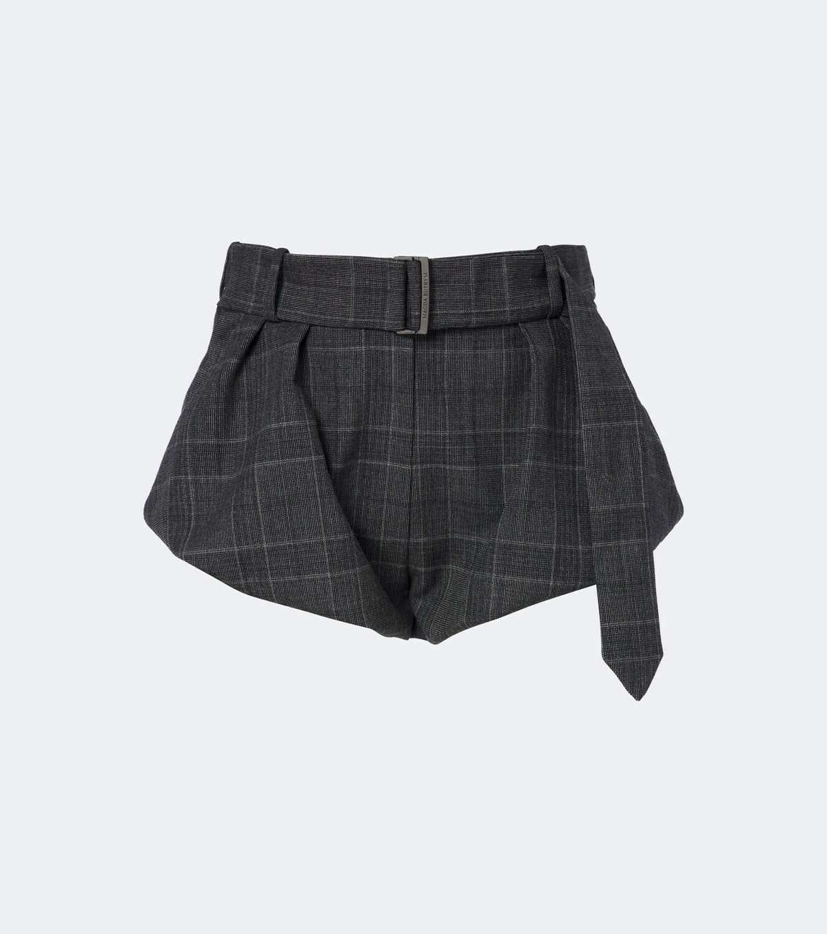 Magda Butrym Belted checked virgin wool shorts