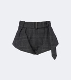 Magda Butrym Belted checked virgin wool shorts