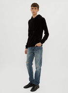 Saint Laurent Hooded Burnt Out Velvet Sweater