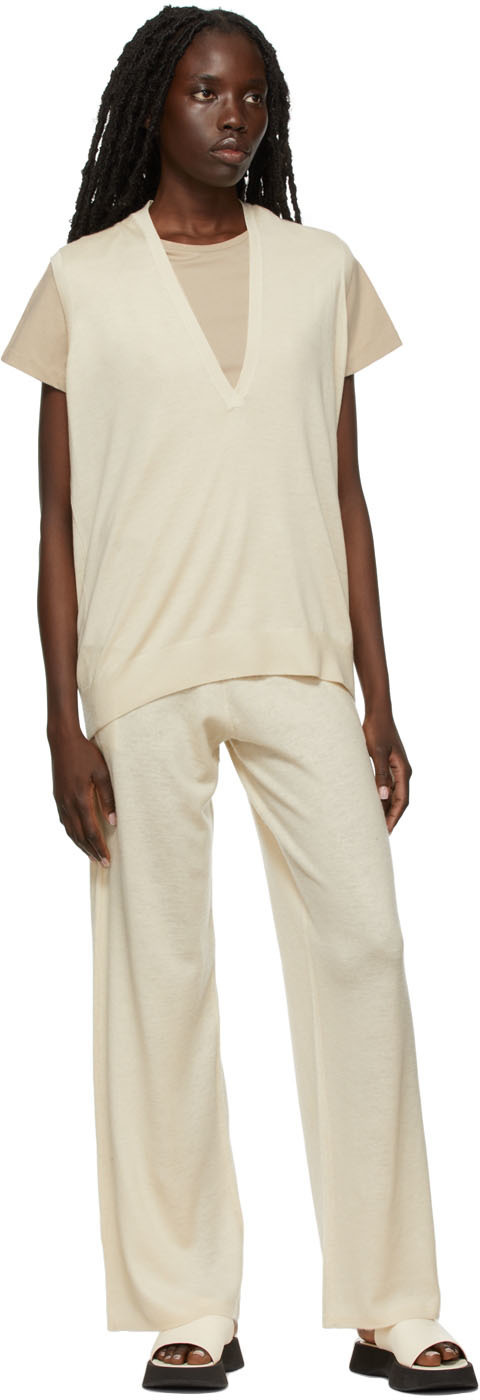 Frenckenberger Off-White Deep V-Neck Vest