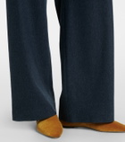 Eleventy Wool and cashmere wide-leg pants