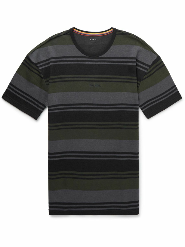 Photo: Paul Smith - Striped Cotton and Modal-Blend Piqué T-Shirt - Multi