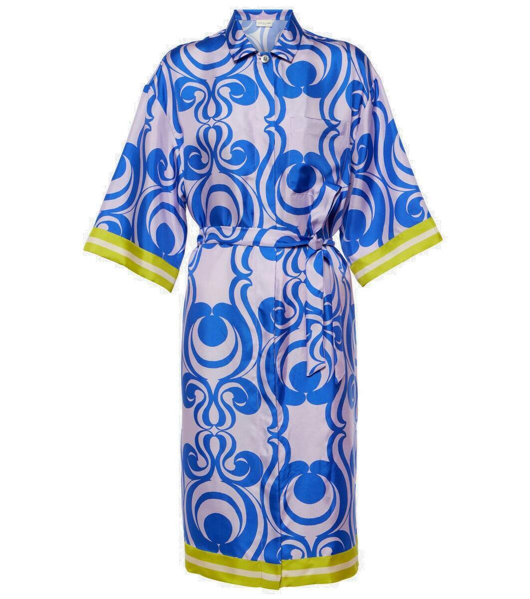 Dries Van Noten Printed silk shirt dress Dries Van Noten