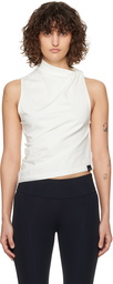 Courrèges White Draped Jersey Tank Top